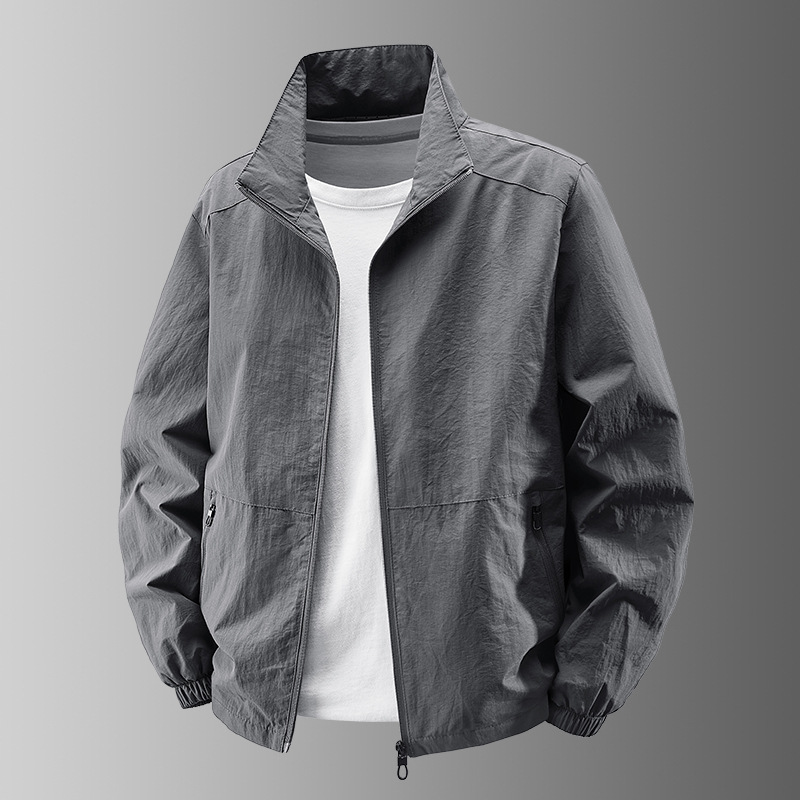 Chaqueta de hombre transfronteriza primavera y otoño delgada 2025 nuevo negocio ocio rápido secado transpirable chaqueta de asalto al aire libre