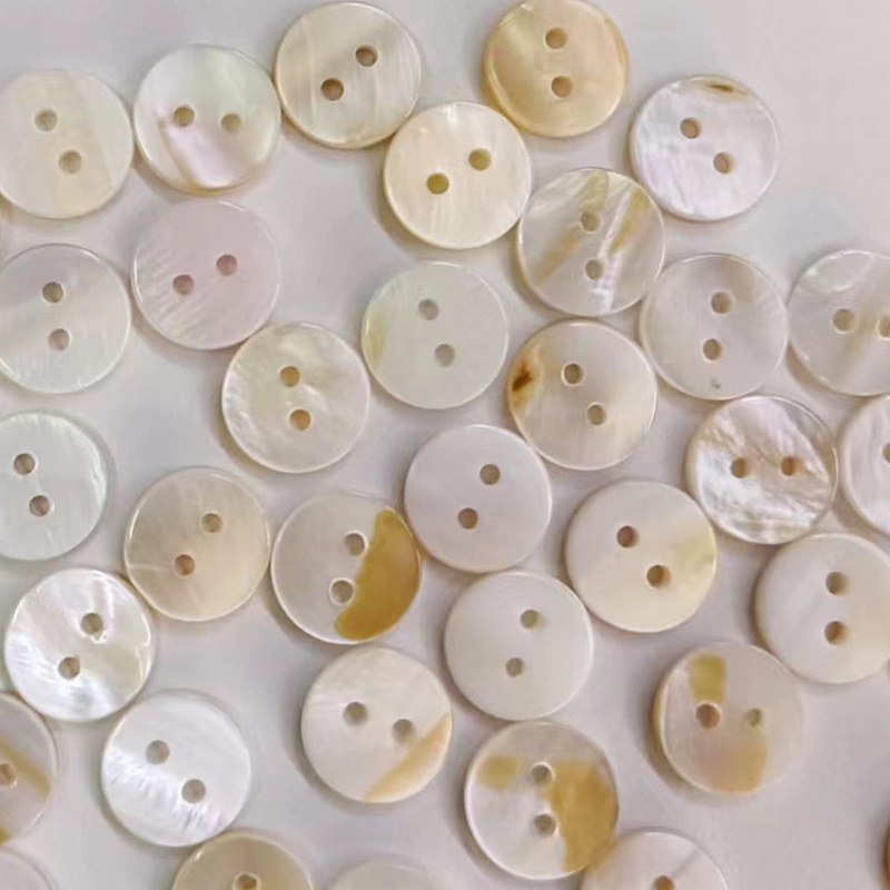 Botones de Concha Natural de Dos Orificios para Camisas y Prendas de Punto