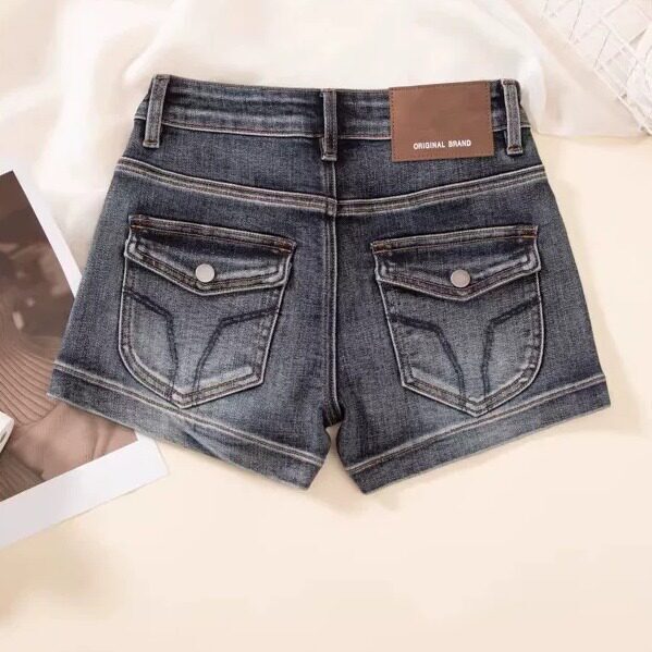 Hot Girl Retro Tight Denim Shorts for Women, Hip-Hugging, Slimming, High-Waisted, Sexy Ultra-Short A-Line Summer American-Style Hot Pants