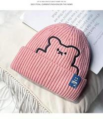 Live broadcast parent-child hat children baby bear men and women woolen hat boys autumn and winter warm student cartoon knitted hat