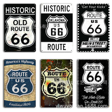 不规则66号Route66盾牌铁皮画 圣诞墙装饰tin sign2030平面铁皮画
