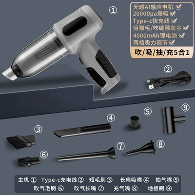 Car Vacuum Cleaner Blowing and: Tozsoranlar - blow-suction-integrated-brushless-vacuum-cleaner-type-c-fast-charging-two-speed-adjustment-gray