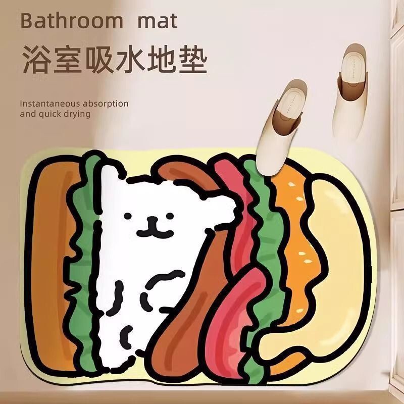 Cartoon Diatomaceous Earth Floor Mat, Special-Shaped Entrance Door Mat, Bathroom Entrance Foot Mat, Water-Absorbent Non-Slip Bathroom Mat, Entryway Mat Cartoon Diatomaceous Earth Floor Mat, Special-Shaped Entrance Door Mat, Bathroom Entrance Foot Mat, Water-Absorbent Non-Slip Bathroom Mat, Entryway Mat