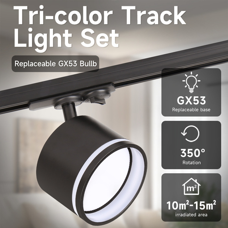 Cross-border GX53 track recessed light for home use, three-color light COB rail-mounted spotlight for clothing stores and exhibition halls, trackless track light Cross-border GX53 track recessed light for home use, three-color light COB rail-mounted spotlight for clothing stores and exhibition halls, trackless track light