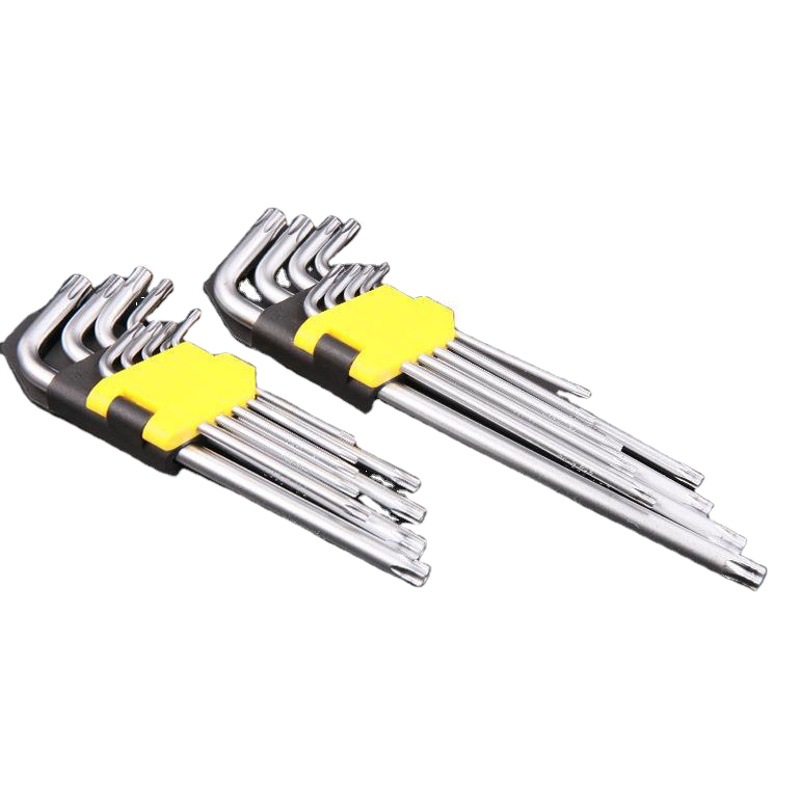 Venta al por mayor hexágono llave traje bola cabeza plana arroz Plum Blossom hexágono llave destornillador conjunto traje