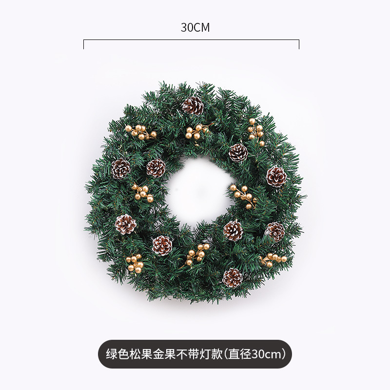 빛이없는 녹색 소나무 콘 골드 과일 (직경 30cm)