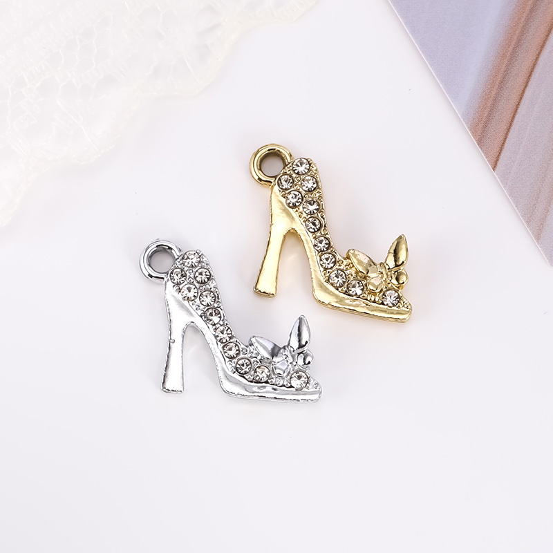 Cross-Border Bow High Heels Accessories Pendant Simple Diamond Alloy Pendant DIY Jewelry Accessories Bracelet Clothing Cross-Border Bow High Heels Accessories Pendant Simple Diamond Alloy Pendant DIY Jewelry Accessories Bracelet Clothing