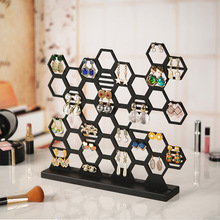 欧式木质蜂窝首饰架 立式饰品展示道具耳钉耳饰收纳耳环展示架
