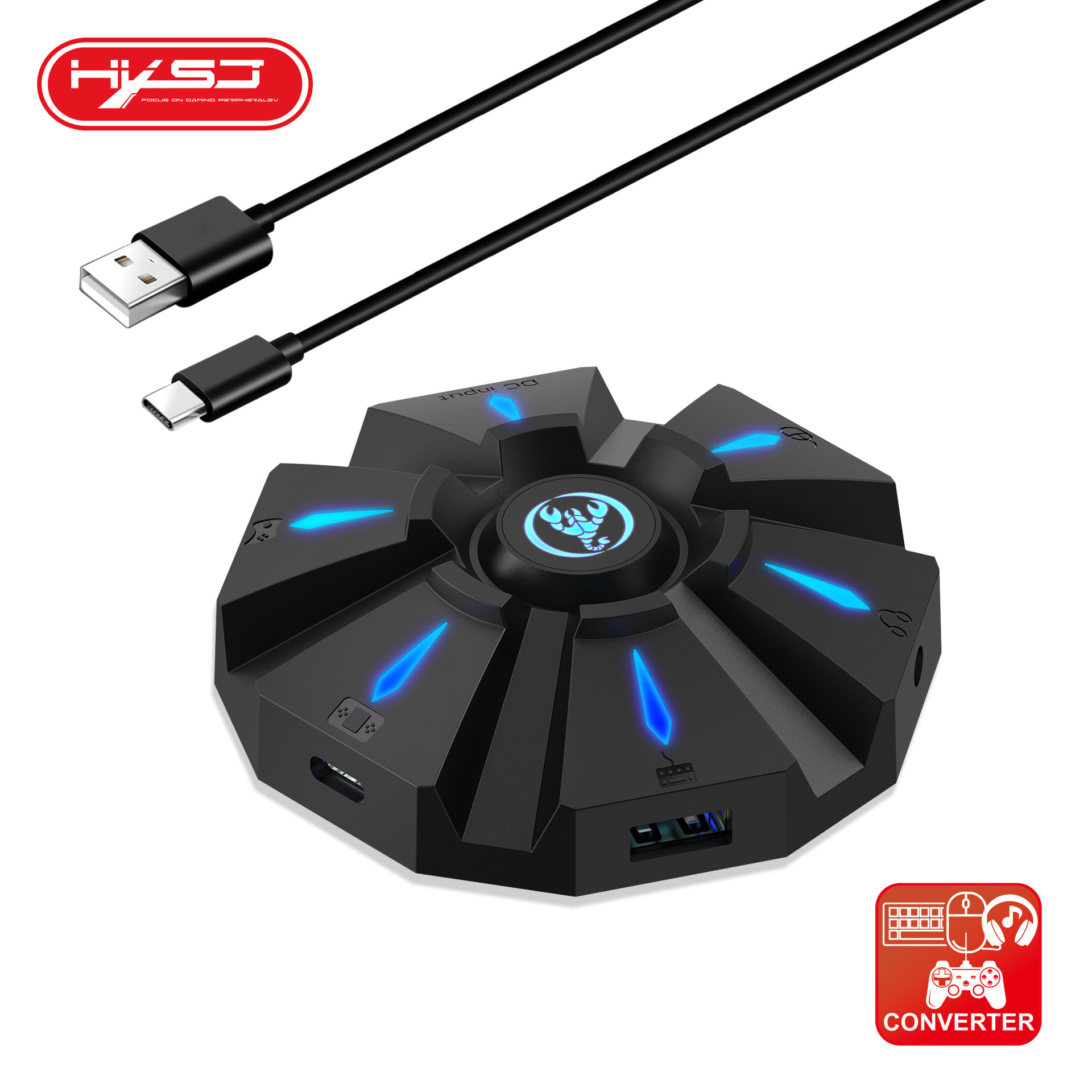 Der neue Tastatur-Maus-Konverter unterstützt verschiedene Konsolengeräte und Gamecontroller, die auf dem Markt erhältlich sind._voghion.com