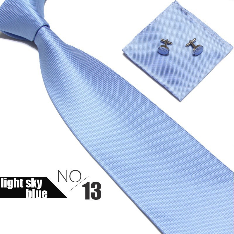 10cmネクタイセット15色ダーク柄色織ポケットタオルカフスボタンメンズビジネスハンカチネクタイ3点セット