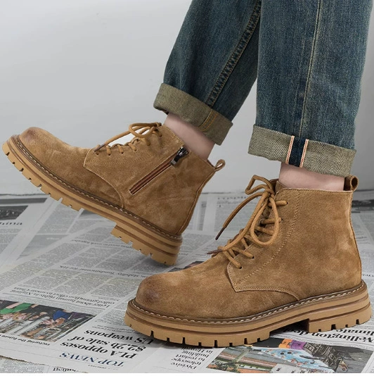 Ботинки Martins Cyber Celebrity, мужская обувь, весна и осень, рабочая одежда из натуральной кожи в британском стиле, локомотив с боковой молнией, повседневная кожаная обувь в американском стиле с большой головой