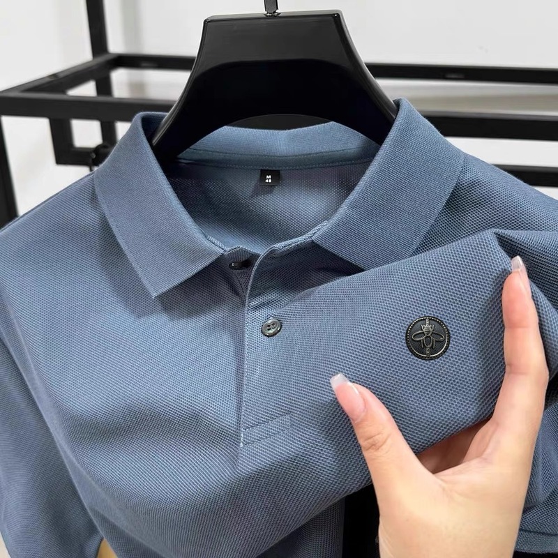 大きいサイズのトレンディなブランドカウンター本物の半袖 Tシャツメンズポロ Tシャツ 2025 夏の新しいお父さん着用紳士服|undefined