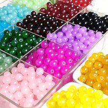 8mm/10mm仿玉石玉髓珠水晶珠子帘琉璃珠手工DIY材料手链项链串珠