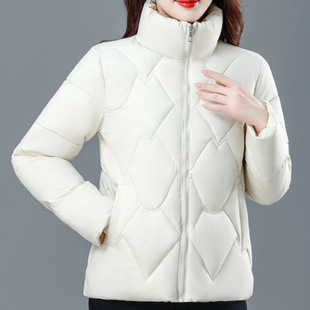 Winter Fashion New Style Cotton-padded Coat Women's Short Korean Style Vertical Collar Thickened Warm All-match Cotton-padded Jacket for Small Size