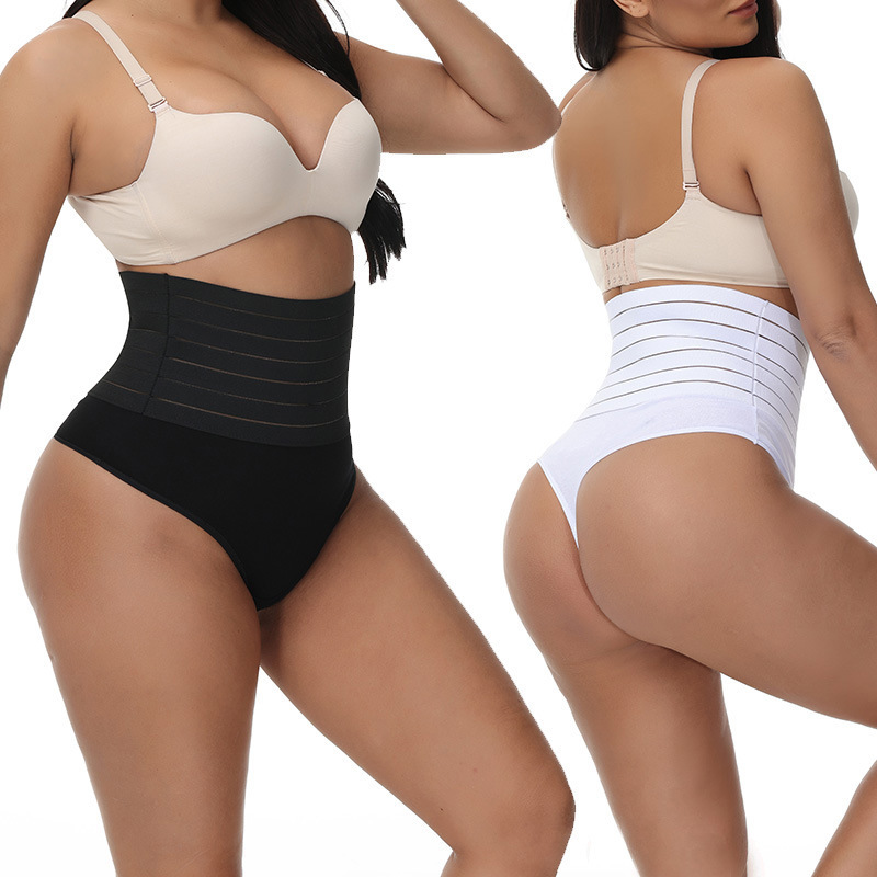 Amazon's New Cross-Border High-Waisted Belly-Control Pants Women's Underwear Thong High-Elastic High-Waist Body-Shaping Waistband to Tighten the Tummy
