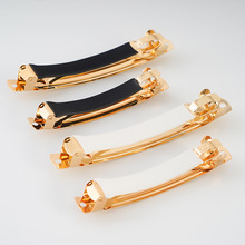 韩国厂家批发加厚防滑皮套金色弹簧夹弹片夹发夹批发DIY饰品配件