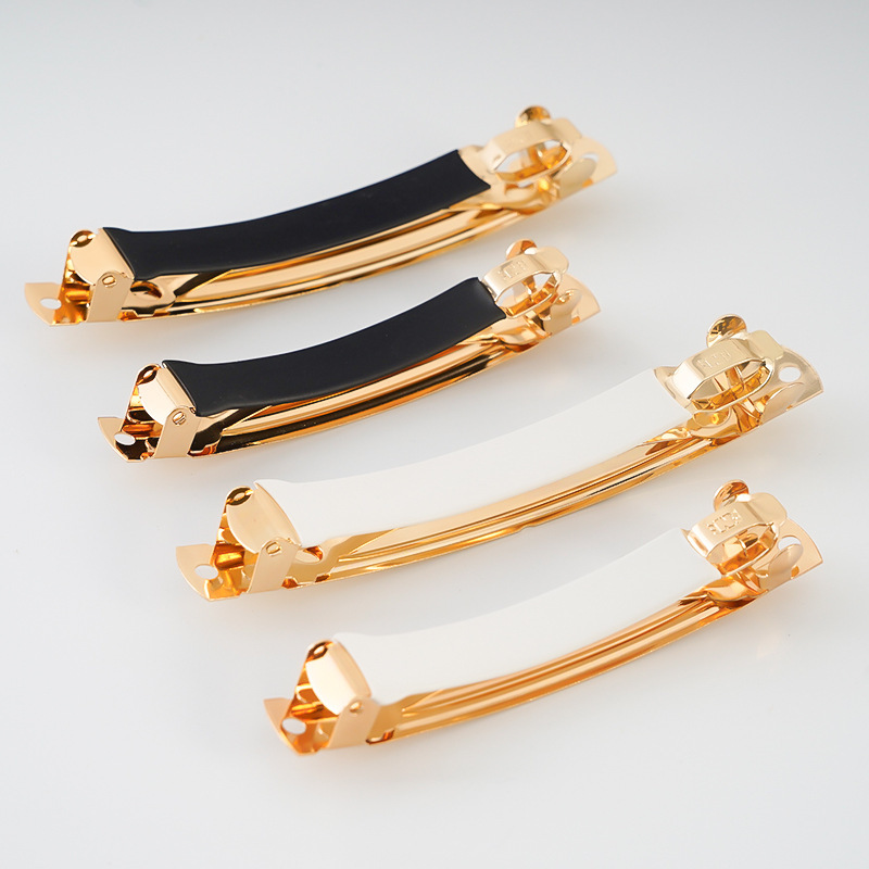 South Korea manufacturers wholesale thick non-slip leather case golden spring clip shrapnel clip hair clip wholesale DIY jewelry accessories