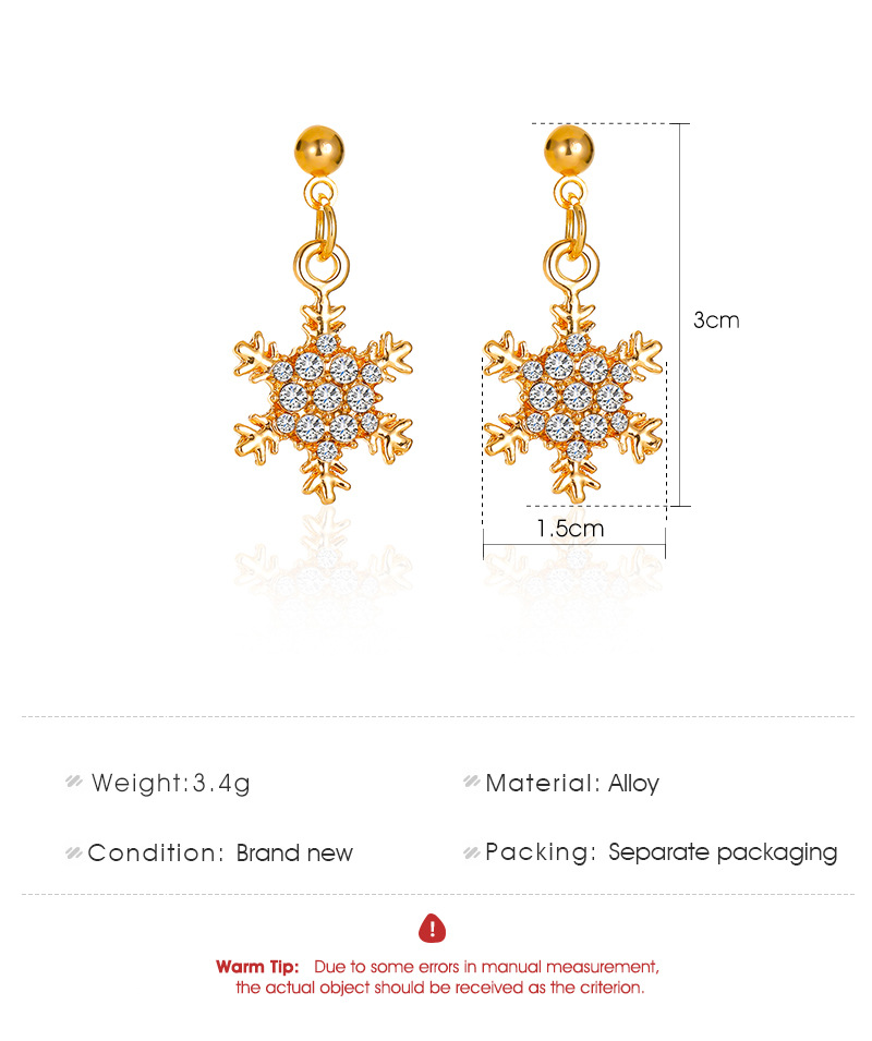 New Christmas Snowflake Earrings display picture 1