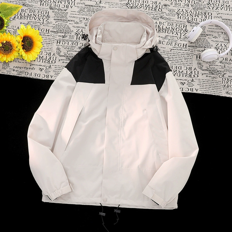 Весенние и осенние куртки-куртки для мужчин и женщин с капюшоном Спортивные ветровки осенние пары белые 23567
