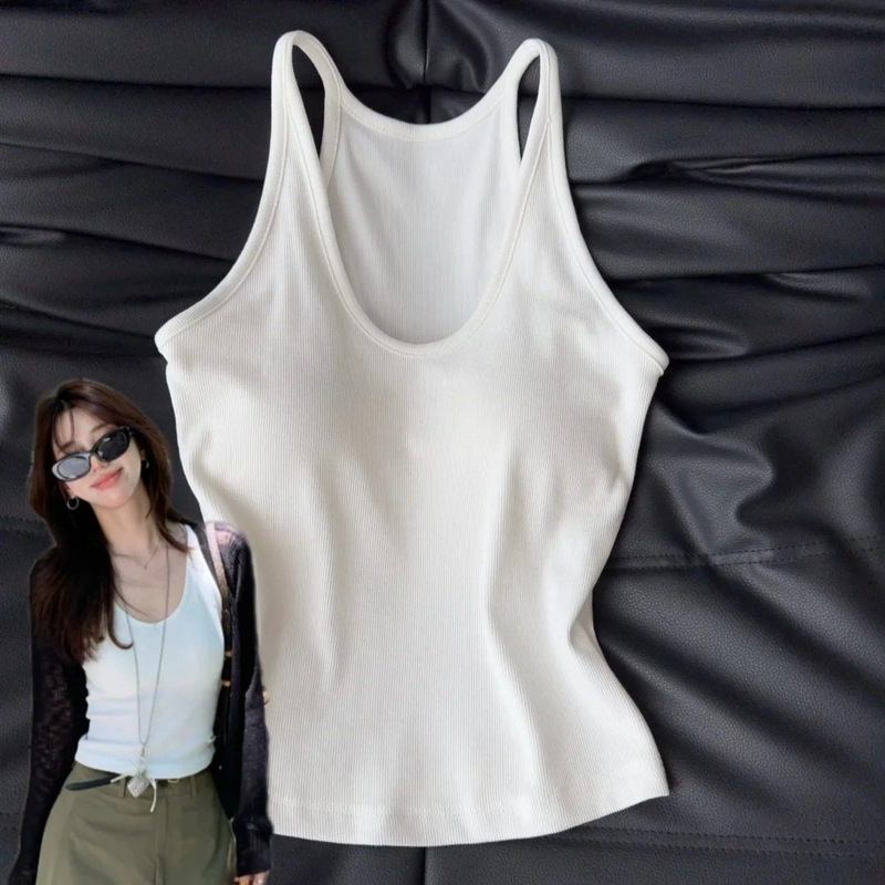 Hot Girl Pure Desire Camisole with Chest Pads for Outerwear, Sexy Backless Versatile Slimming Inner Wear, Beautiful Back Top for Summer