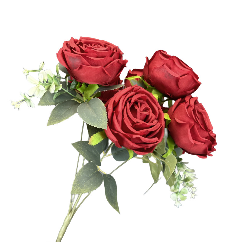 Artificial 7-cabeza imperial concubina Rose boda decoración del hogar flor de seda novia con flor tiro accesorios flor falsa al por mayor