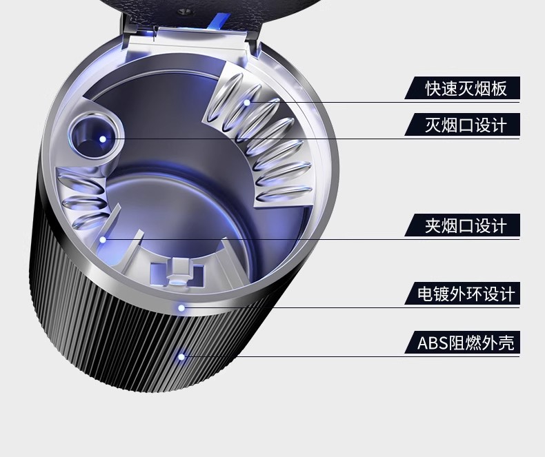 Car Ashtray Creative Multi-Functional Automatic Male Car Ashtray with Cover High-End Artifact Car Interior Supplies Wholesale