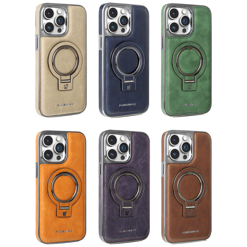 Apple 17Promax Business Leather Magnetic Stand Mobile Phone Case Iphone16 High-End 15 Electroplated 14 Protective Cover Apple 17Promax Business Leather Magnetic Stand Mobile Phone Case Iphone16 High-End 15 Electroplated 14 Protective Cover