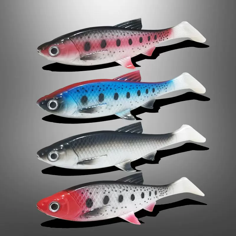 猎狗鱼大号T尾路亚假饵软鱼15cm36g仿真软饵软鱼饵淡水，海钓船钓