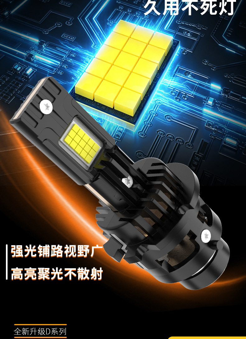 Cross-border exclusive supply of ultra-bright car LED headlights D2S xenon lamp D4S high/low beam 250W focused front light