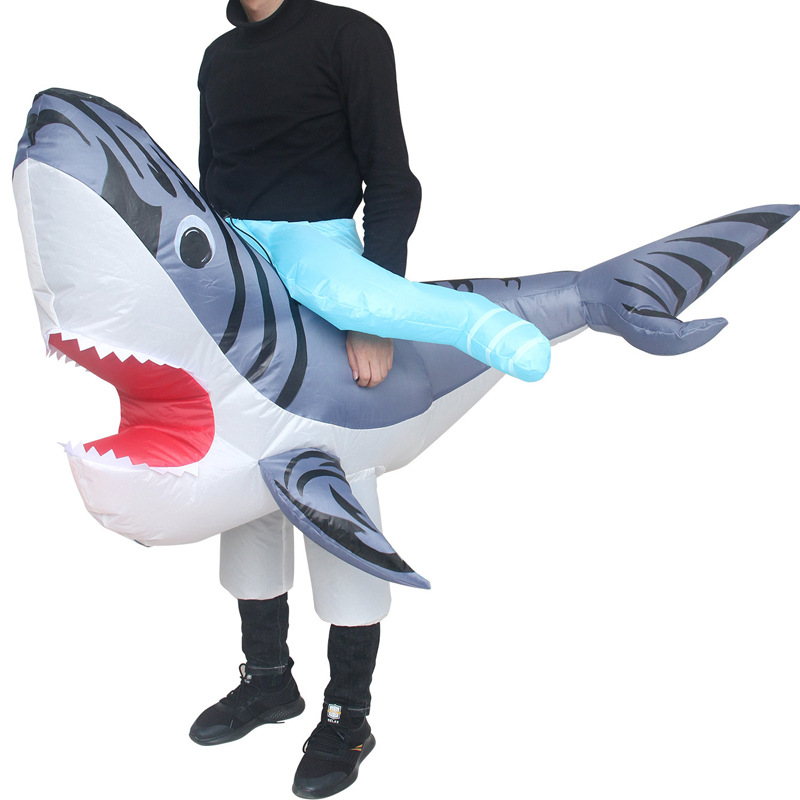 Disfraz inflable de dinosaurio personalizable Alien Shark Dress Up Halloween Espectáculo divertido Decoración de fiesta Resurrección