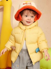 巴拉巴拉90绒撞色婴儿童装羽绒服男童冬季女童短款外套宝宝加厚保