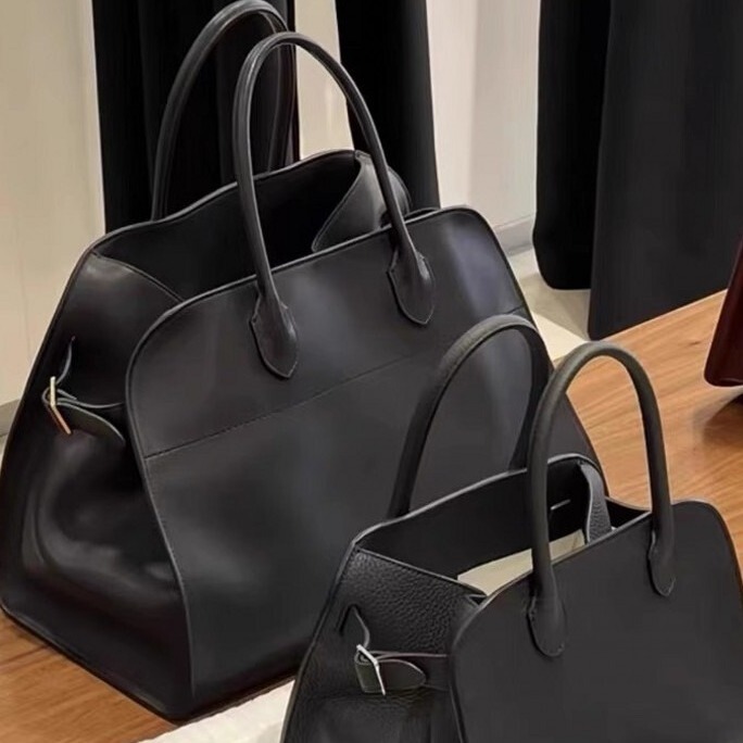 The Row Margaux15 Suede Tote Bag Cowhide Commuter Handbag Textura Suede Travel Bag