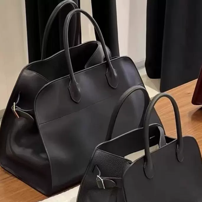 The Row Margaux15麂皮托特包牛皮通勤手提女包质感麂皮旅行包