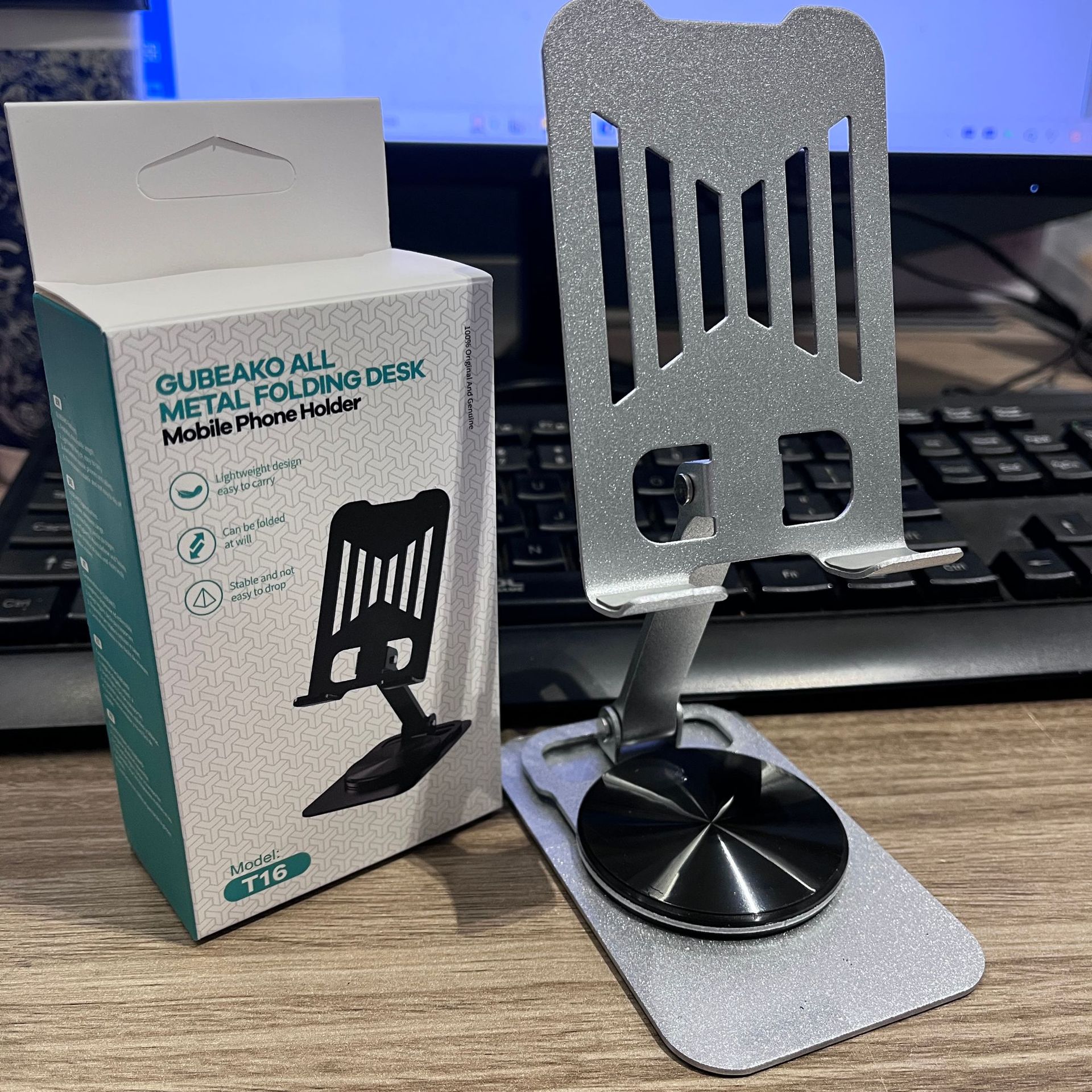 Aurora silver [full metal★360 degree rotation★Universal for mobile phones and tablets]