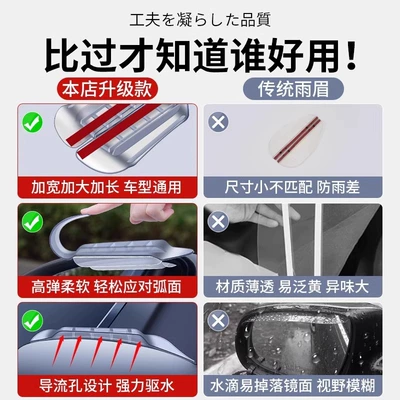 Eyebrow Visor: Qìchē Rearview mirror rainproof sticker