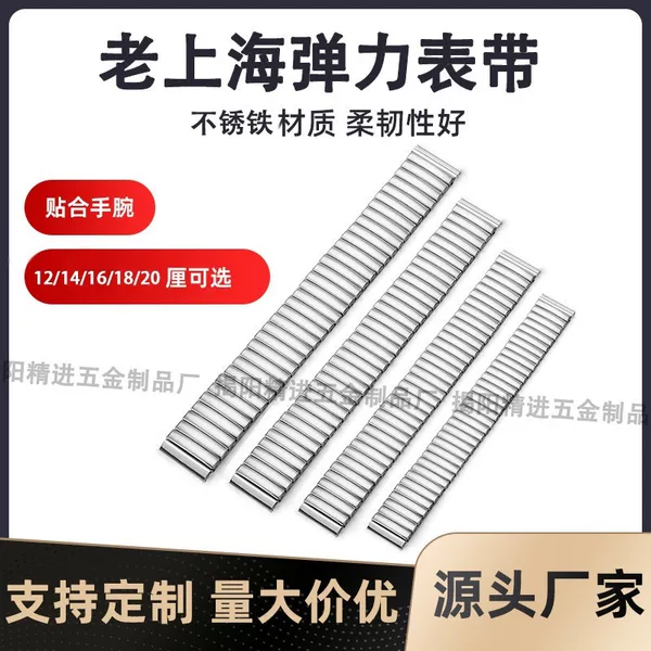 Wholesale Old-Fashioned Watch Strap Watch Strap Accessories Elastic Elastic Band Stainless Steel Middle-Aged and Elderly Watch Strap Spring Tension Band