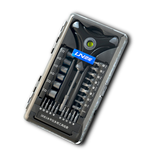 Screwdriver set, level, screwdriver, bit set, multifunctional screwdriver repair tool, manual screwdriver