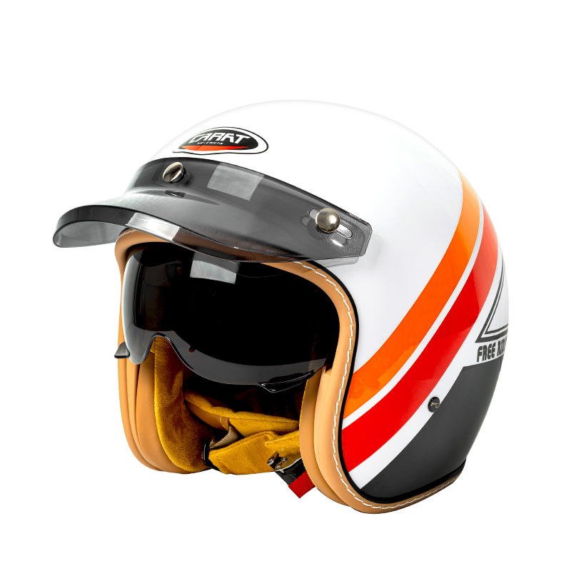 Motosiklet kaskı (dəbilqə) – Changjia Zhixiao Helmet Electric Scooter - whiteorange-tricolor-m