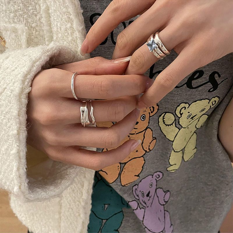 Anello di tendenza per coppie con dito indice in argento puro, design di nicchia, sensazione di alta qualità, personalità alla moda, per Capodanno_voghion.com