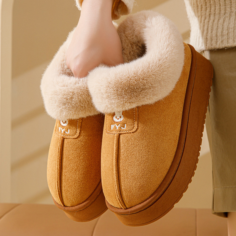 Winter Bag Heel Cotton Slippers Wholesale New Indoor Home Fleece-Lined Cotton Shoes Women's Thick-Soled Non-Slip Outer Snow Boots