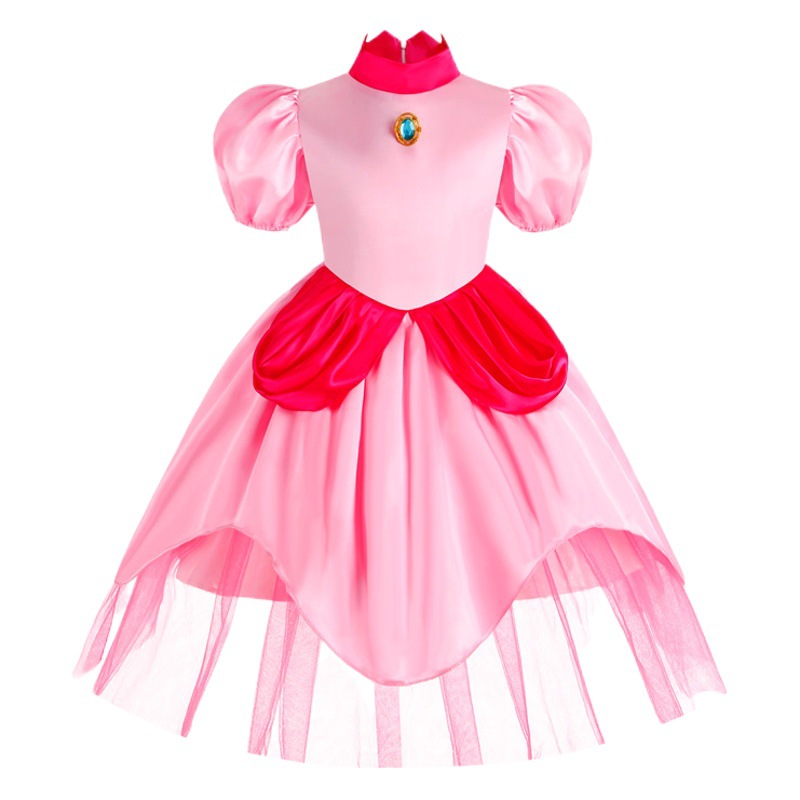 2023 Super Mary Mario juego ropa Navidad Rosa melocotón Biqi princesa vestido Ins Halloween Peach