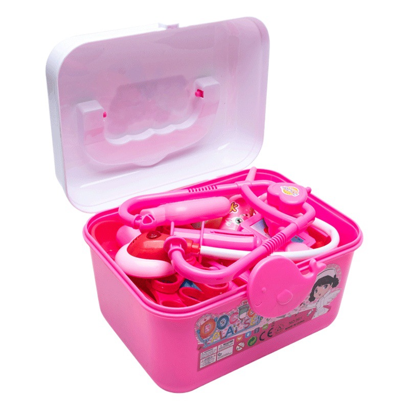 Los niños juegan a las casitas pequeño doctor juego de juguete chica enfermera herramienta inyección caja médica estetoscopio Masculino