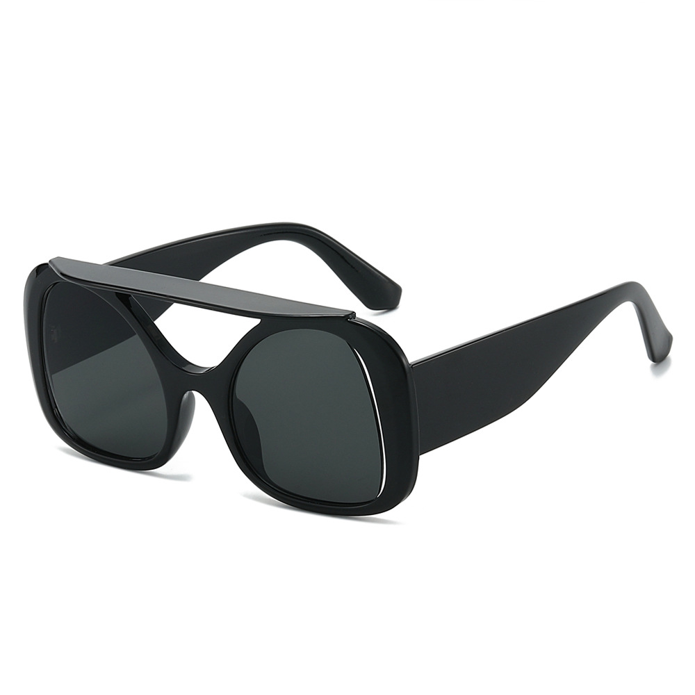 Oversized Irregular For Women Niche Avant-Garde Y2K Personality Internet Celebrity Same Style Concave Shape Sunglasses_voghion.com
