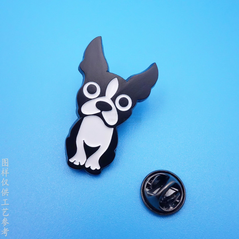 Customized Metal Badges for Puppies, Black and White Corgi Animal Badges, Custom Zinc Alloy Enamel Cartoon Brooches Customized Metal Badges for Puppies, Black and White Corgi Animal Badges, Custom Zinc Alloy Enamel Cartoon Brooches
