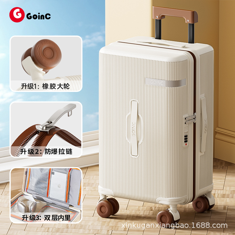 Maleta de gran capacidad de 28 pulgadas con ruedas giratorias para mujer, elegante, con contraseña, para viaje, para estudiantes, de 24 pulgadas