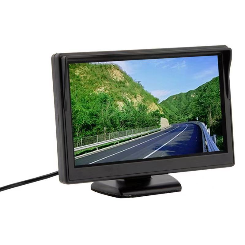 Cross-border high-definition 5-inch car display two-way input reversing priority reversing image display rear view system