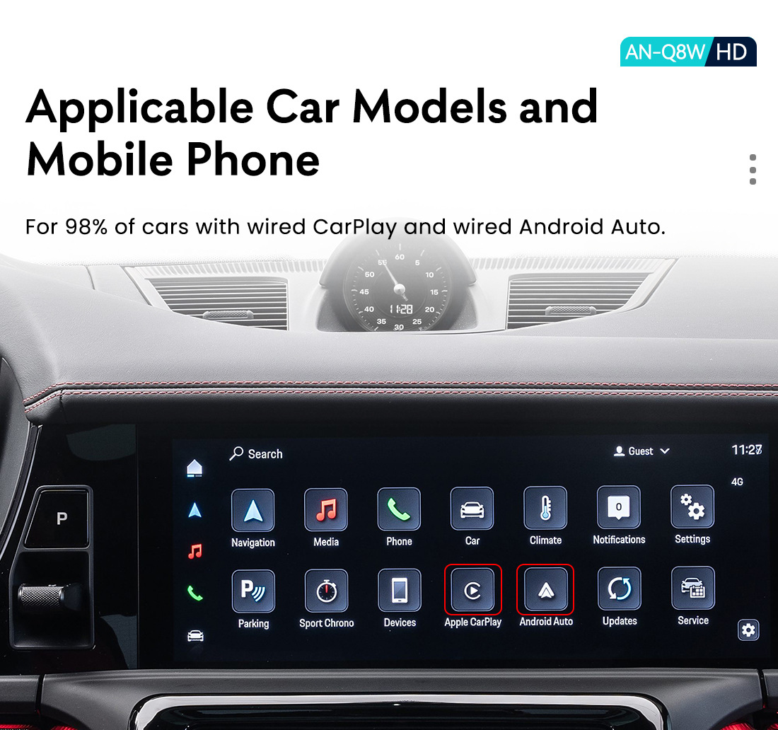 Wireless Carplay Box Converts Wired to Wireless Car Connectivity, Original Car Lossless Connection, Plug and Play, Universal for Multiple Car Models