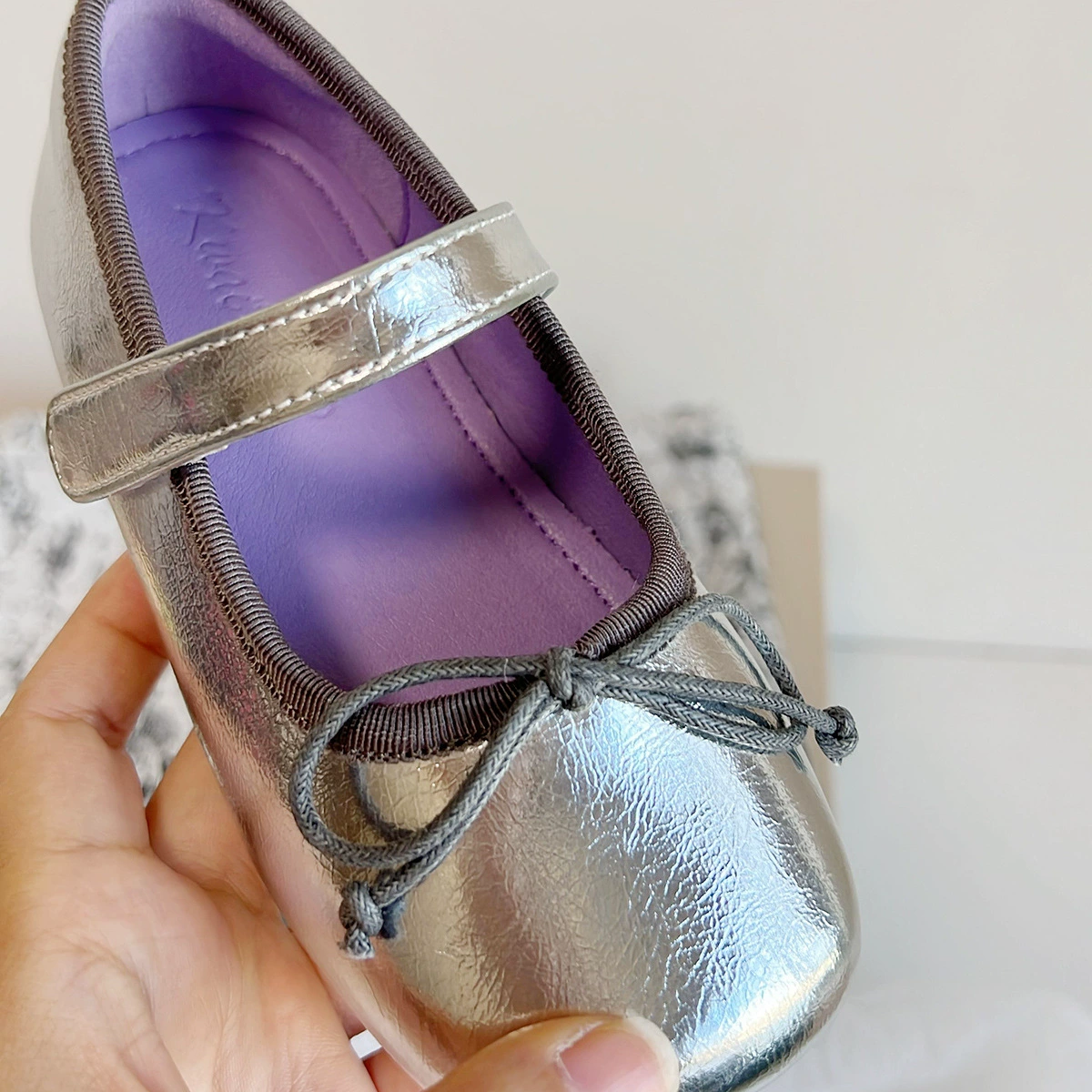Детская обувь Princess Mary Jane Leather Shoes, мягкая подошва с бантиком, западный стиль
