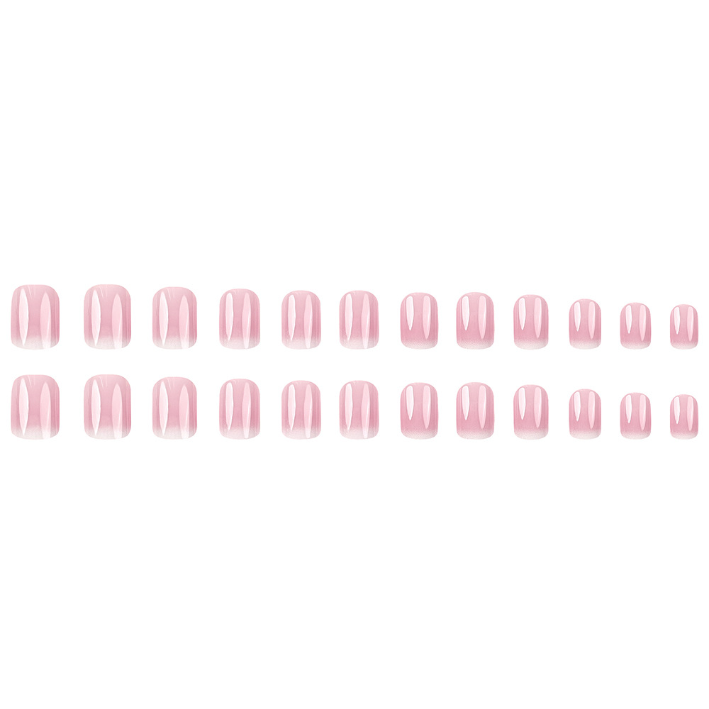 Comercio extranjero mejor vendido polvo blanco gradiente de manicure francés aire suave desgaste de uñas 24 piezas de parche de uñas image 6