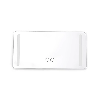 mirror led touch co-driver | Sun visor rearview mirror - black-lights-on-both-sides-charging-type